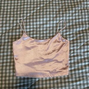 Aeropostale Blush Satin Cami Crop Top